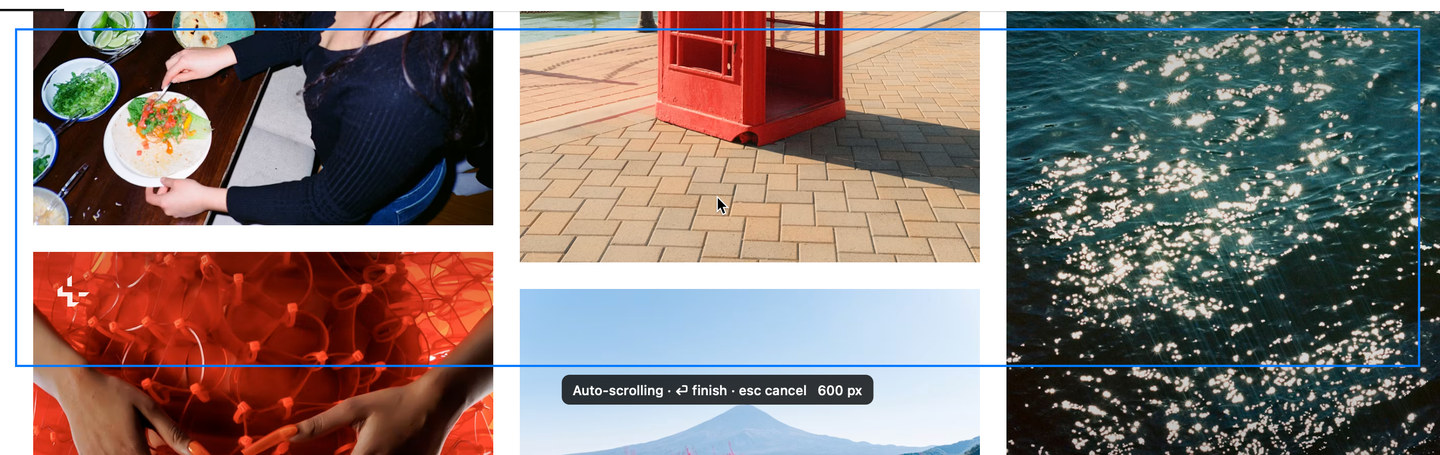 Scrolling capture in progress