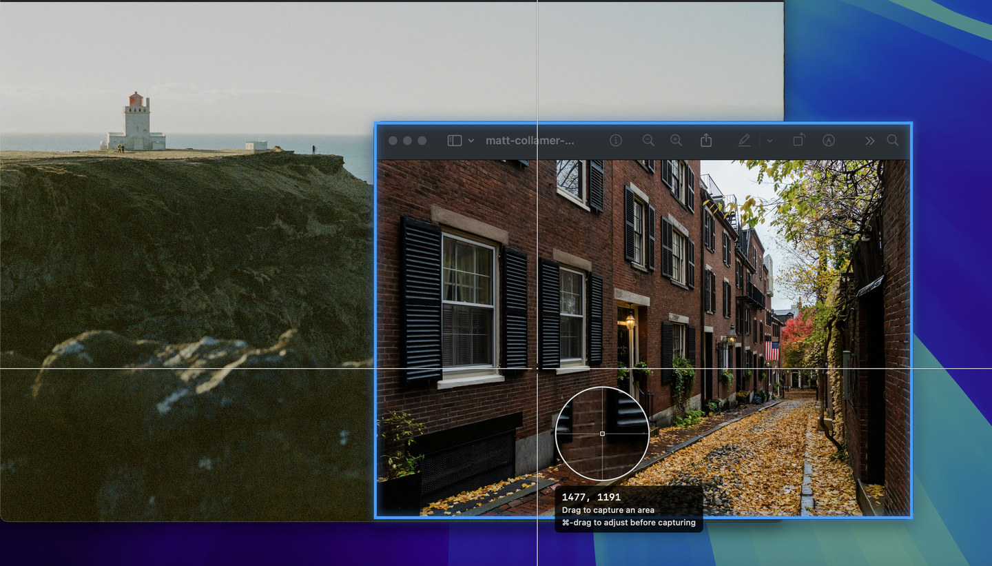 Window capture with a window highlighted
