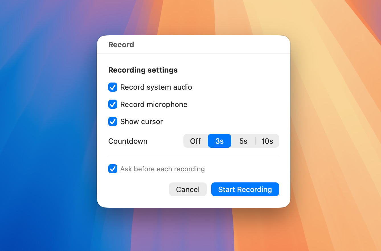 The Record prompt