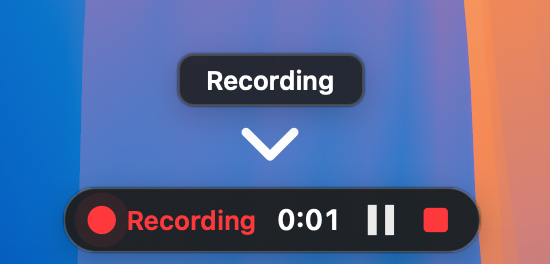 The recording HUD