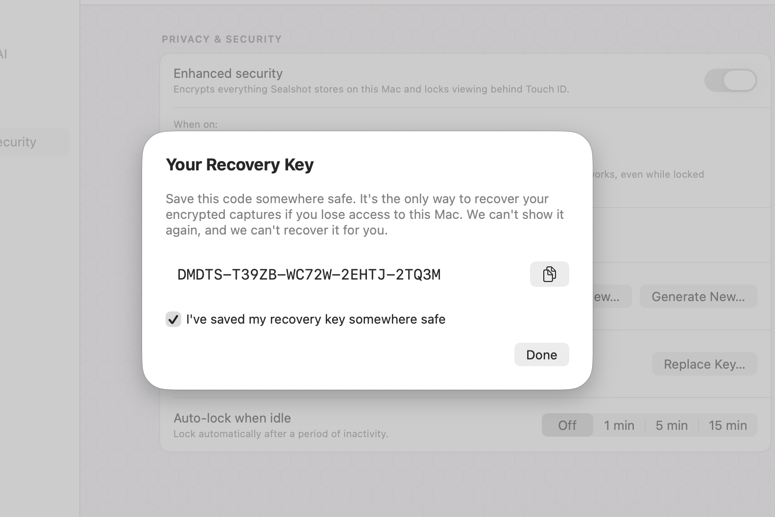 The recovery-key ceremony